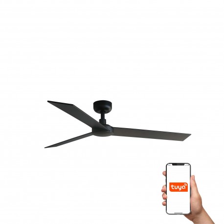 Ventilador de Techo Faro Rudder L3 Tuya Ø132cm Negro/Nogal Sin Luz