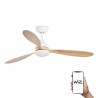 Ventilador de Techo Faro Poros WiZ Smart Blanco 3 Palas 132cm