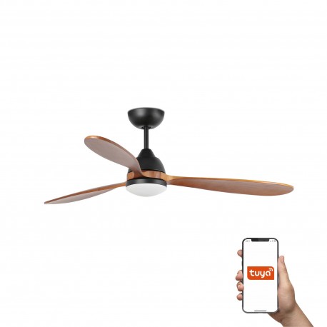 Ventilador de Techo Faro Poros Tuya Smart Negro 3 Palas 132cm