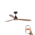 Ventilador de Techo Faro Poros Tuya Smart Negro 3 Palas 132cm