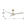 Ventilador de Techo Schuller Alisios Blanco/Bronce Dimable Ø152cm