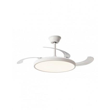 Ventilador de Techo Retráctil Led Bretaña 107cm Blanco 3 palas