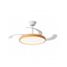 Ventilador de Techo Retráctil Led Bretaña 107cm Blanco/Madera 3 palas