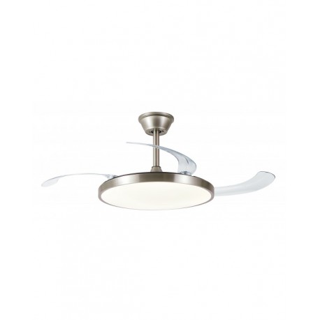 Ventilador de Techo Retráctil Led Bretaña 107cm Níquel 3 palas