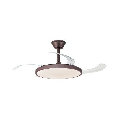 Ventilador de Techo Retráctil Led Bretaña 107cm Marrón Café 3 palas