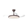 Ventilador de Techo Retráctil Led Bretaña 107cm Marrón Café 3 palas