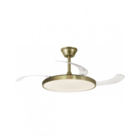 Ventilador de Techo Retráctil Led Bretaña 107cm Cuero 3 palas