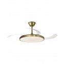 Ventilador de Techo Retráctil Led Bretaña 107cm Cuero 3 palas