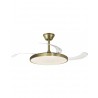 Ventilador de Techo Retráctil Led Bretaña 107cm Cuero 3 palas