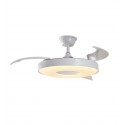 Ventilateur de Plafond LED Jueric Invest Paris Blanc 107cm Avec Lumière