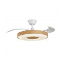 Ventilador de Techo LED Jueric Invest Paris Blanco/Haya 107cm Con Luz