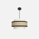 Lámpara Colgante Cornalina 40cm Beis Negro