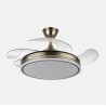 Ventilador de Techo Led Retractil Bayomo Motor DC Cuero Ø107cm