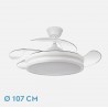Ventilador de Techo Led Retractil Bayomo Motor DC Blanco Ø107cm