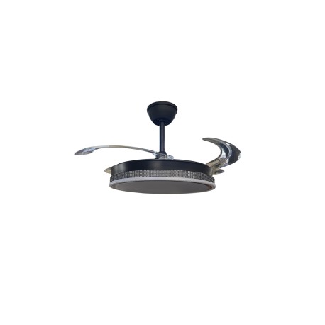 Ventilador de Techo Retráctil Vera DC Negro Diamante Ø108cm 4 Palas Con Luz
