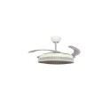 Ventilador de Techo Retráctil Vera DC Blanco Diamante Ø108cm 4 Palas Con Luz