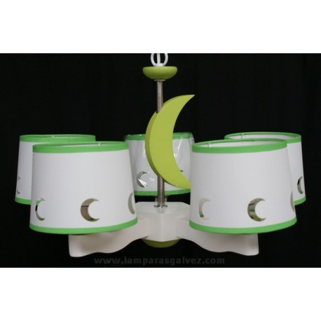 Lampara infantil luna verde