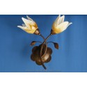 Aplique de Pared Marrón con Motivos Florales 2 Tulipas Decoradas