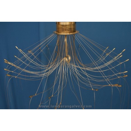 Lámpara de Brazos Níquel y Cable de Acero 36 Luces