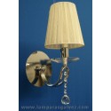 Aplique de Pared Cromo Cristal Pantalla Crema