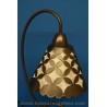 Lámpara de Sobremesa Marrón con Pantalla Motivos Florales