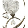 LAMPARA BRONCE VIEJO 6L CON TULIPA CRISTAL