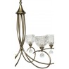 LAMPARA BRONCE VIEJO 6L CON TULIPA CRISTAL