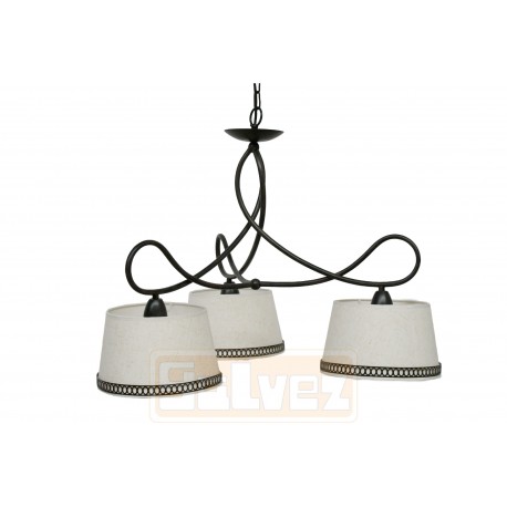 LAMPARA MARRON 3 LUCES CON PANTALLA