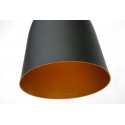 Lámpara Colgante Chapa color Negro Interior Oro 25cm