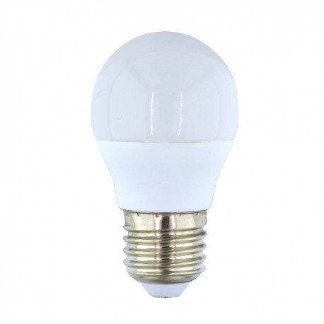 BOMBILLA ESFERICA LED 5W E-27 LUZ BLANCA 5000k 320lm