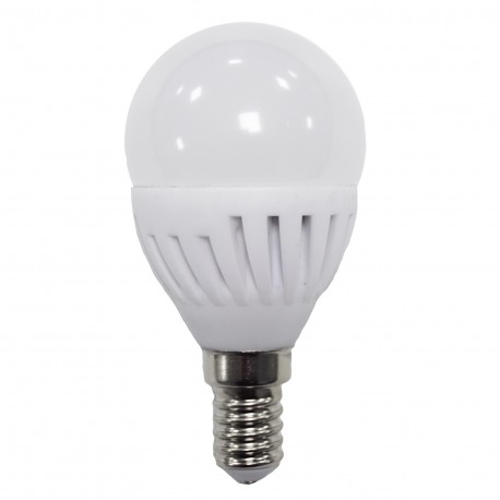 BOMBILLA ESFERICA LED 9W E-14 LUZ CALIDA 3000k 900lm