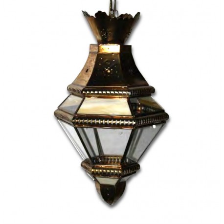 Farol Granadino Cristal Opal Crema 55cm