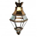 Farol Granadino Cristal Transparente Oro Viejo 72cm