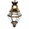 Farol Granadino Cristal Transparente Oro Viejo 72cm