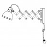 Flexo de Pared Trio Scissor Orientable 53cm Blanco