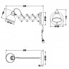 Flexo de Pared Trio Scissor Orientable 53cm Cromo