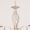 Lámpara de Brazos de Forja Romantic Color Crema y Cristal Roca 3 Luces